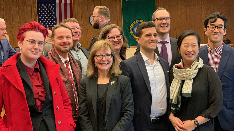 Cascadia Blockchain Council members with Senator Sharon Brown