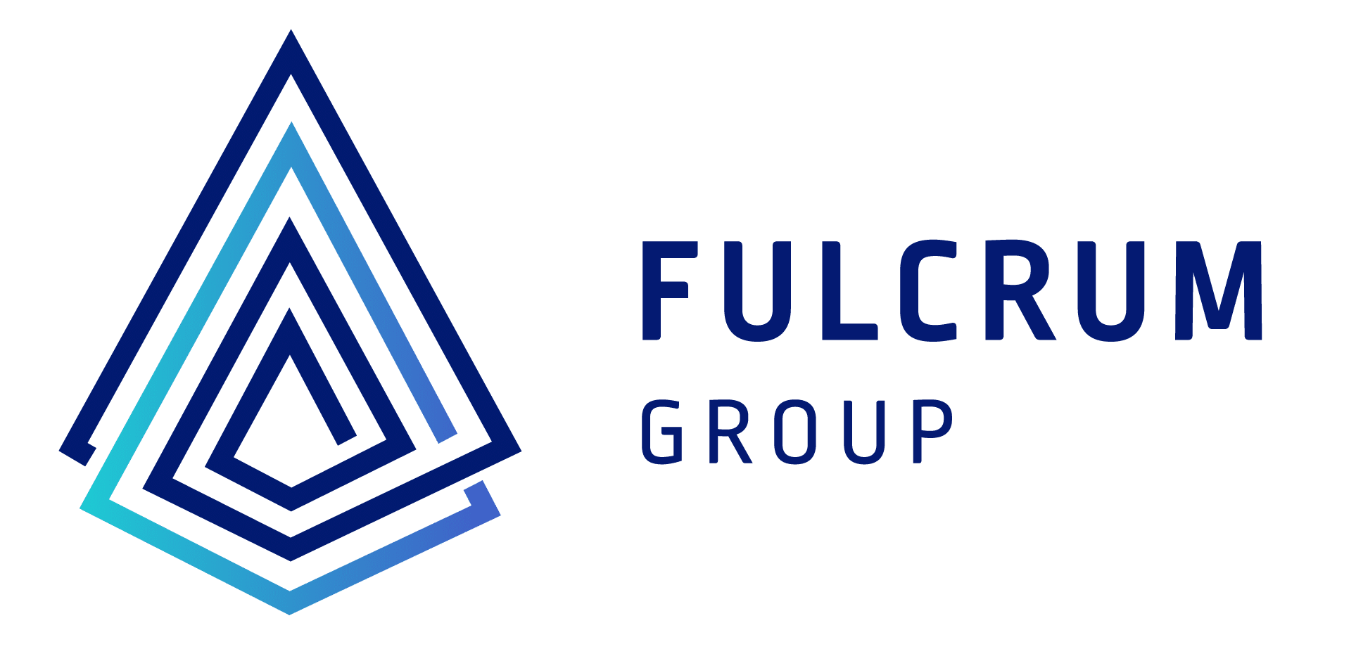 Logo of Fulcrum Group featuring a geometric design and text.